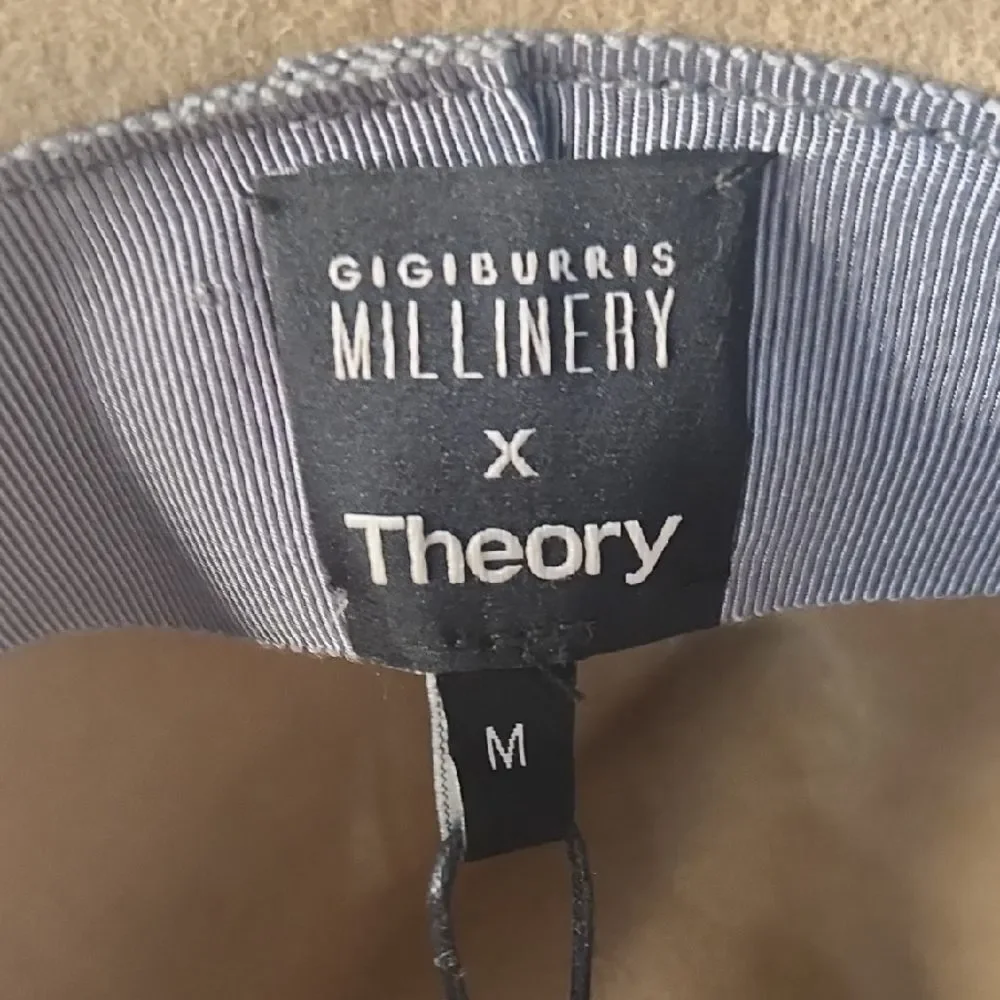 Theory Tan Fedora with Gold Ribbon NWT
